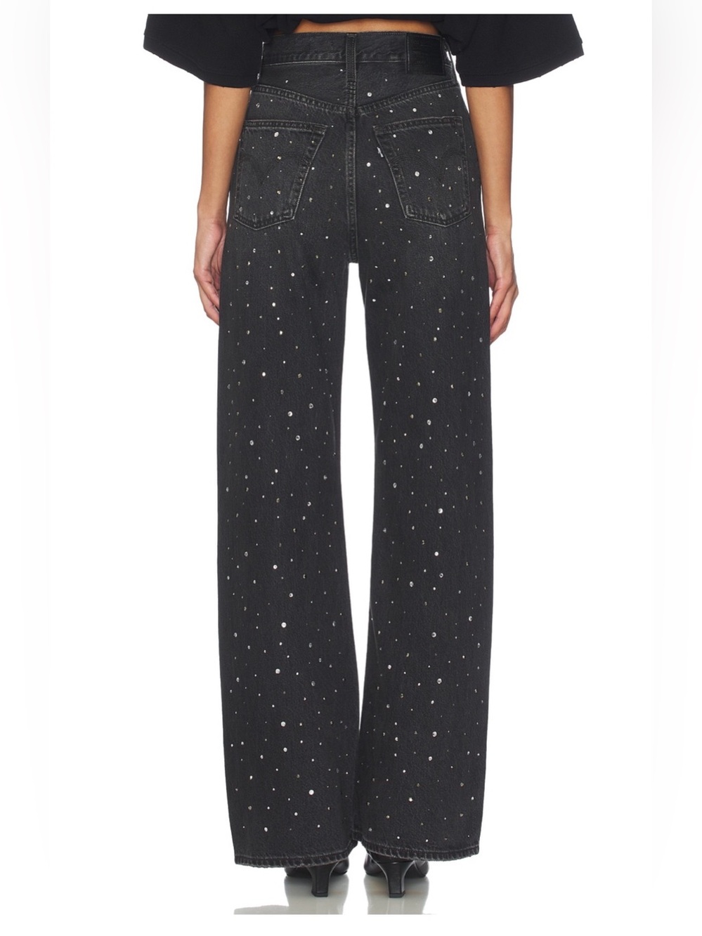 Levi’s rib cage Embellished Black Wide-Leg Jeans - Picture 3 of 3